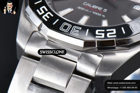 Tag Heuer Aquaracer Caliber 5 43mm OF Black ‘Lion’ Dial Red Hand SW200 High Resolution View