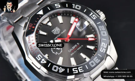 Tag Heuer Aquaracer Caliber 5 43mm OF Black ‘Lion’ Dial Red Hand SW200 High Resolution View