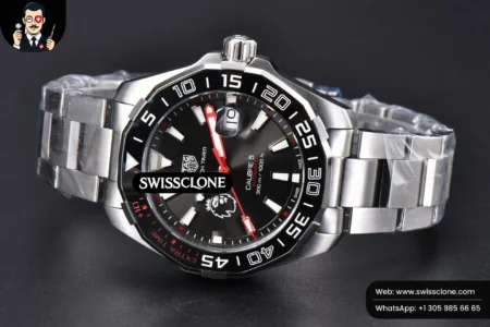 Tag Heuer Aquaracer Caliber 5 43mm OF Black ‘Lion’ Dial Red Hand SW200 High Resolution View