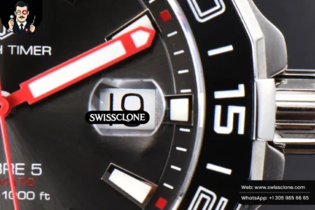 Tag Heuer Aquaracer Caliber 5 43mm OF Black ‘Lion’ Dial Red Hand SW200 High Resolution View