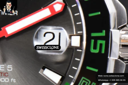 Tag Heuer Aquaracer Calibre 5 GMT OF 43mm Green/Red Bezel Black Dial SW200 High Resolution View