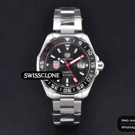 Tag Heuer Aquaracer Calibre 5 OF 43mm Black Dial Red Hands SW200 High Resolution View