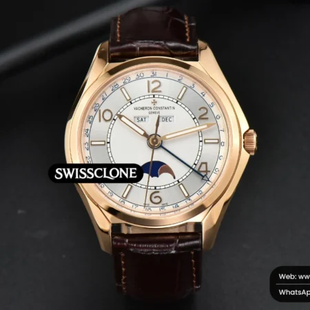 Vacheron Constantin Fiftysix Complete Calendar 40mm White Dial Brown Leather High Resolution View