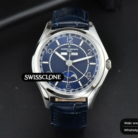Vacheron Constantin Fiftysix Complete Calendar 40mm Blue Dial Blue Leather High Resolution View