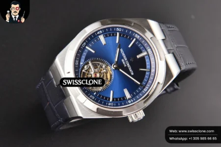 Vacheron Constantin Overseas Tourbillon 6000V 42.5mm BBRF Blue Dial Blue Leather Tourb High Resolution View