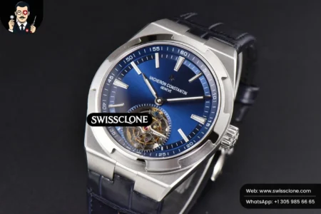 Vacheron Constantin Overseas Tourbillon 6000V 42.5mm BBRF Blue Dial Blue Leather Tourb High Resolution View