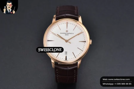 Vacheron Constantin Patrimony Date 40mm White Dial Brown Leather 9015 High Resolution View
