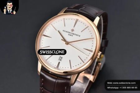 Vacheron Constantin Patrimony Date 40mm White Dial Brown Leather 9015 High Resolution View