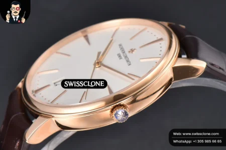 Vacheron Constantin Patrimony Date 40mm White Dial Brown Leather 9015 High Resolution View