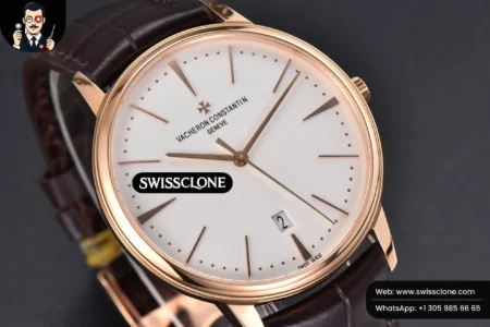 Vacheron Constantin Patrimony Date 40mm White Dial Brown Leather 9015 High Resolution View