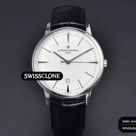 Vacheron Constantin Patrimony Date 40mm White Dial Black Leather 9015 High Resolution View