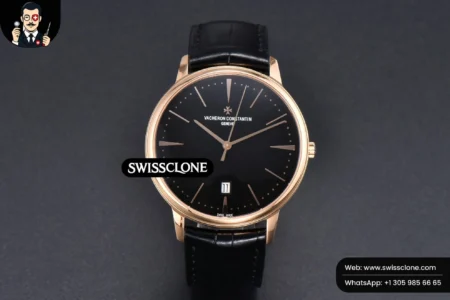 Vacheron Constantin Patrimony Date 40mm Black Dial Black Leather 9015 High Resolution View