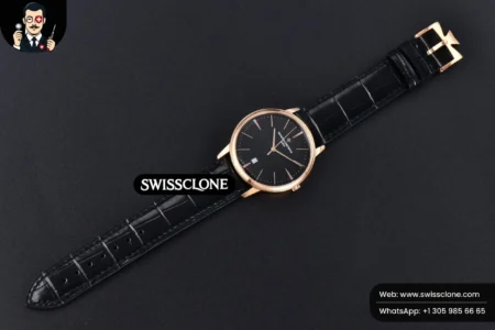 Vacheron Constantin Patrimony Date 40mm Black Dial Black Leather 9015 High Resolution View