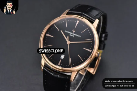 Vacheron Constantin Patrimony Date 40mm Black Dial Black Leather 9015 High Resolution View