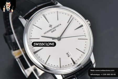 Vacheron Constantin Patrimony Date 40mm White Dial Black Leather 9015 High Resolution View