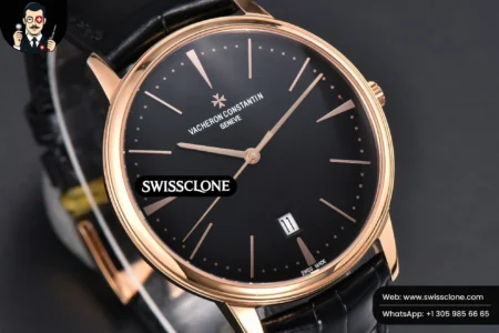 Vacheron Constantin Patrimony Date 40mm Black Dial Black Leather 9015 High Resolution View