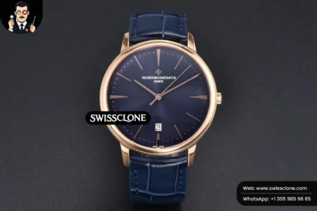 Vacheron Constantin Patrimony Date 40mm Blue Dial Blue Leather 9015 High Resolution View