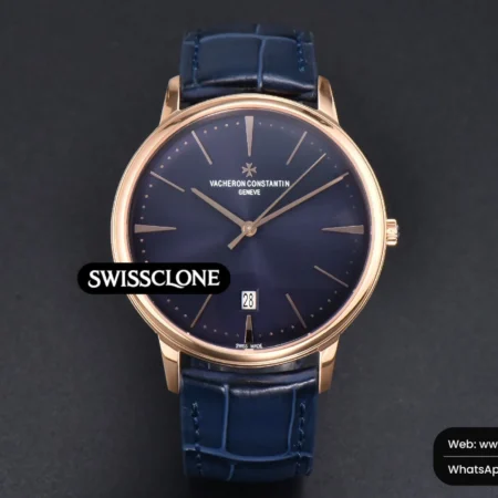 Vacheron Constantin Patrimony Date 40mm Blue Dial Blue Leather 9015 High Resolution View
