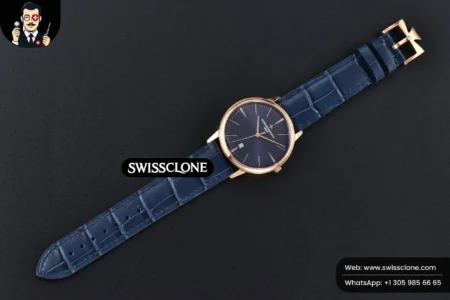 Vacheron Constantin Patrimony Date 40mm Blue Dial Blue Leather 9015 High Resolution View