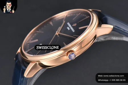 Vacheron Constantin Patrimony Date 40mm Blue Dial Blue Leather 9015 High Resolution View
