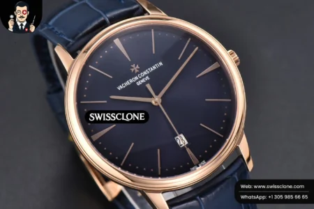 Vacheron Constantin Patrimony Date 40mm Blue Dial Blue Leather 9015 High Resolution View
