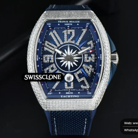 Rolex Vanguard V45 45mm ABF Diamond Blue Dial Blue Rubber 9015 High Resolution View