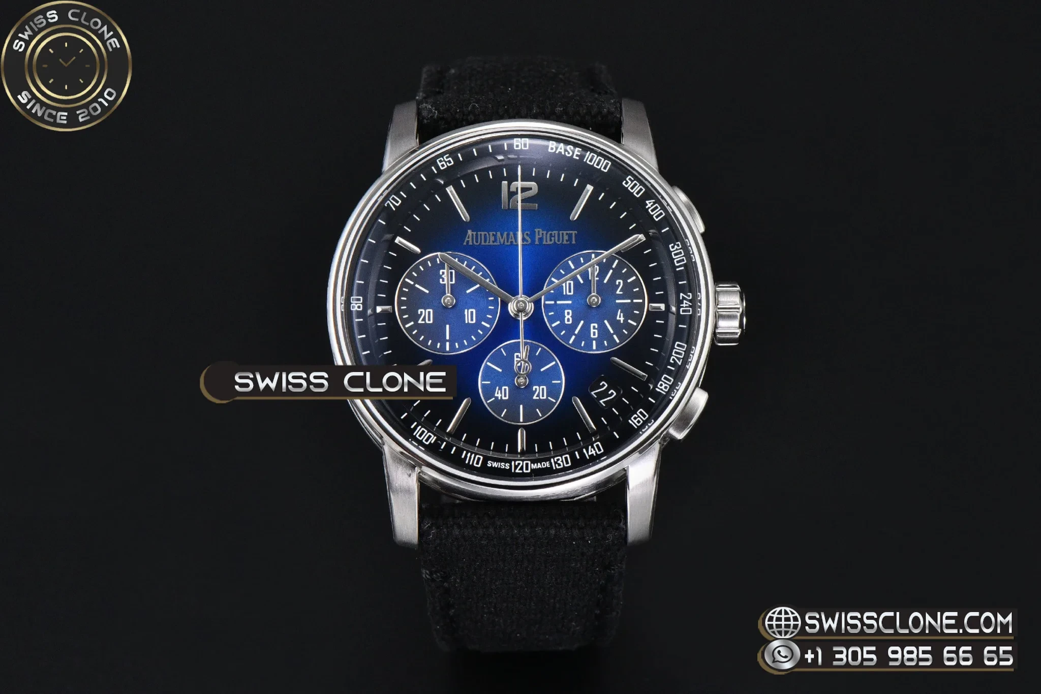 Audemars Piguet Code 11.59 Chrono 26393 41mm Smoky Blue Gradient Dial Black Nylon 1:1 Super Clone - Dial Macro Close-Up