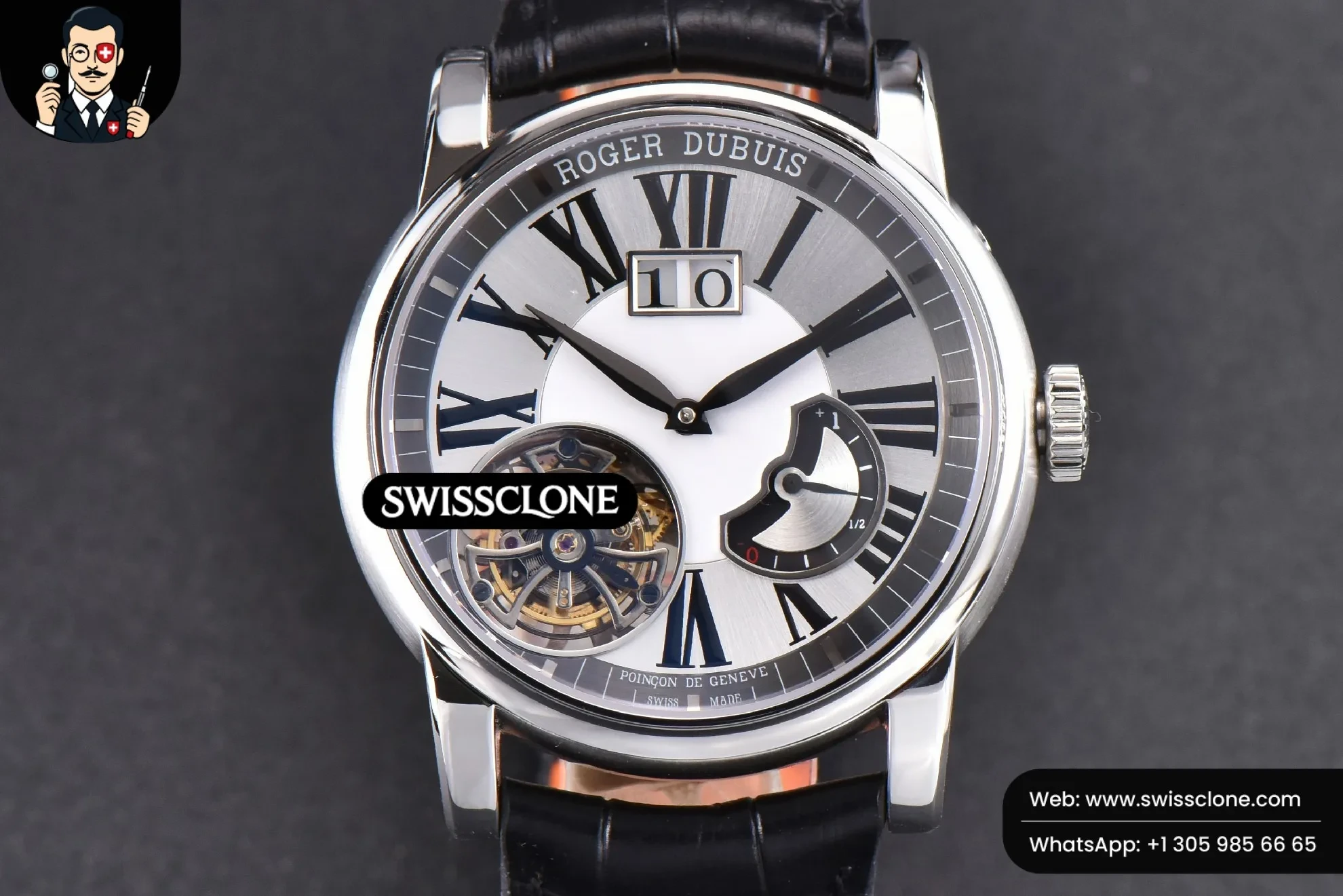 Audemars Piguet Hommage Flying Tourbillon RDDBHO0568 JBF 43mm White Dial Black Croc Leather