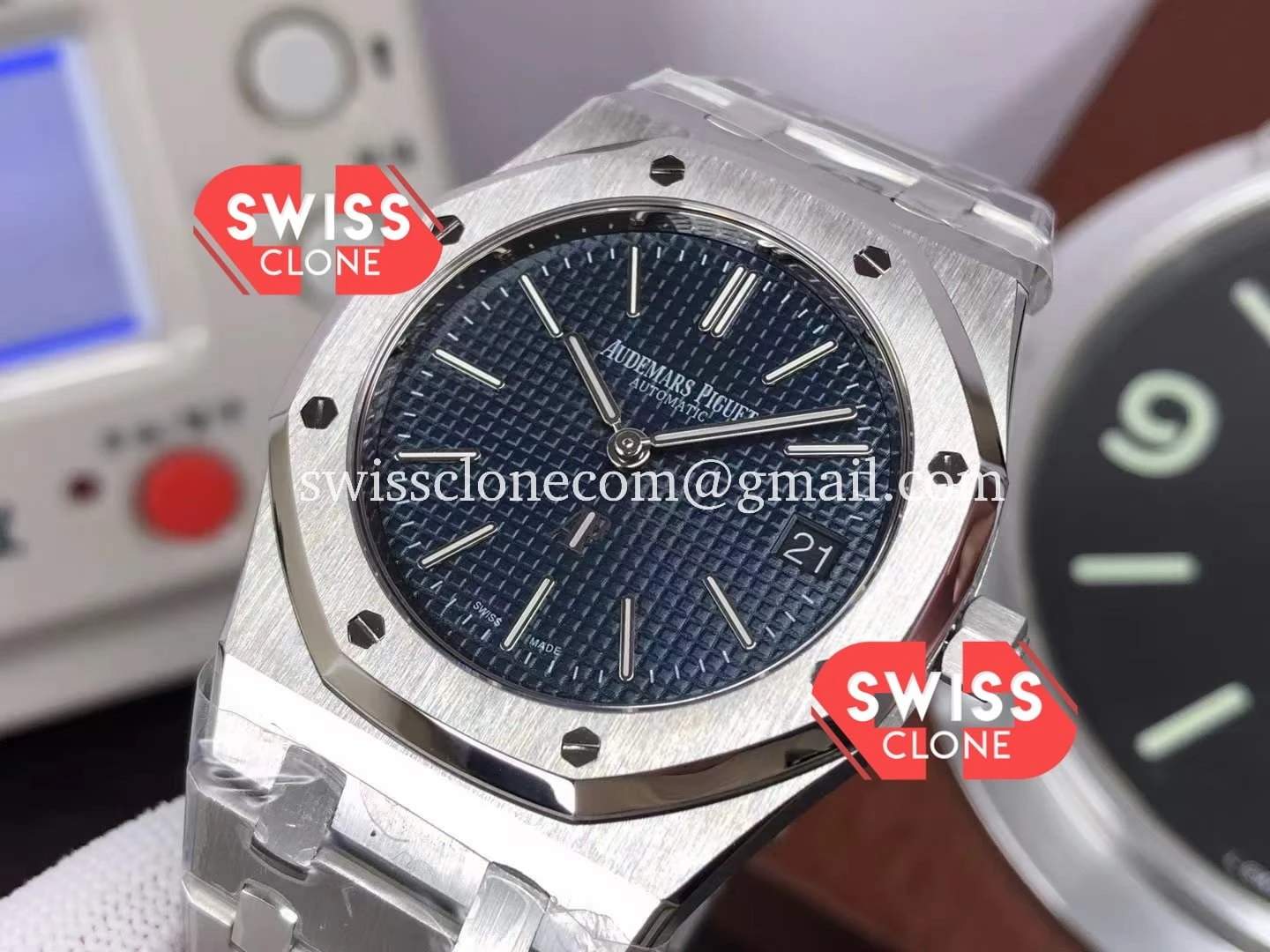 Audemars Piguet Royal Jumbo Oak Extra Thin Blue Dial 904L 1:1 Super Clone - Bezel & Case Profile