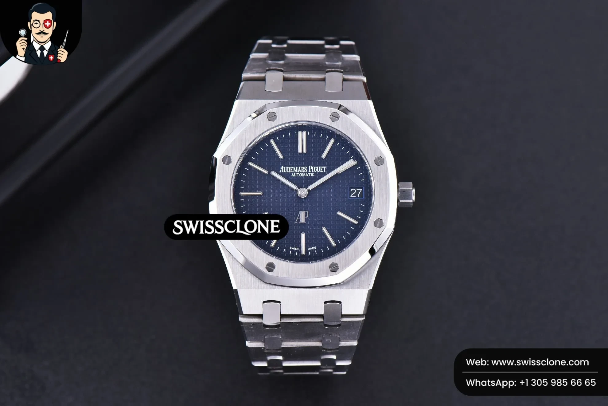 Audemars Piguet Royal Oak 15202 XF 39mm Blue Textured Dial 1:1 Super Clone - Dial Macro Close-Up