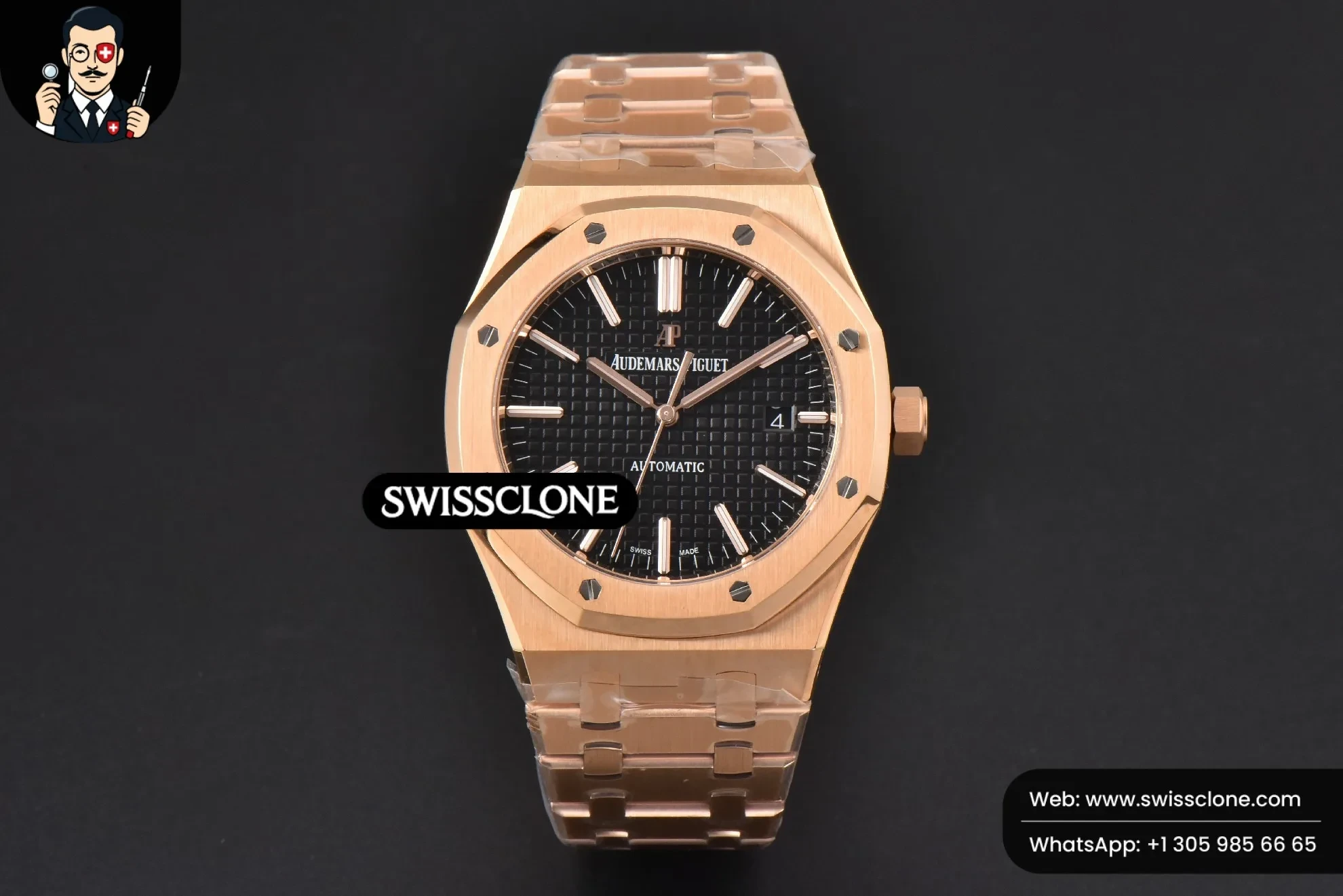Audemars Piguet Royal Oak 15400 41mm Black Textured Dial 1:1 Super Clone - Dial Macro Close-Up
