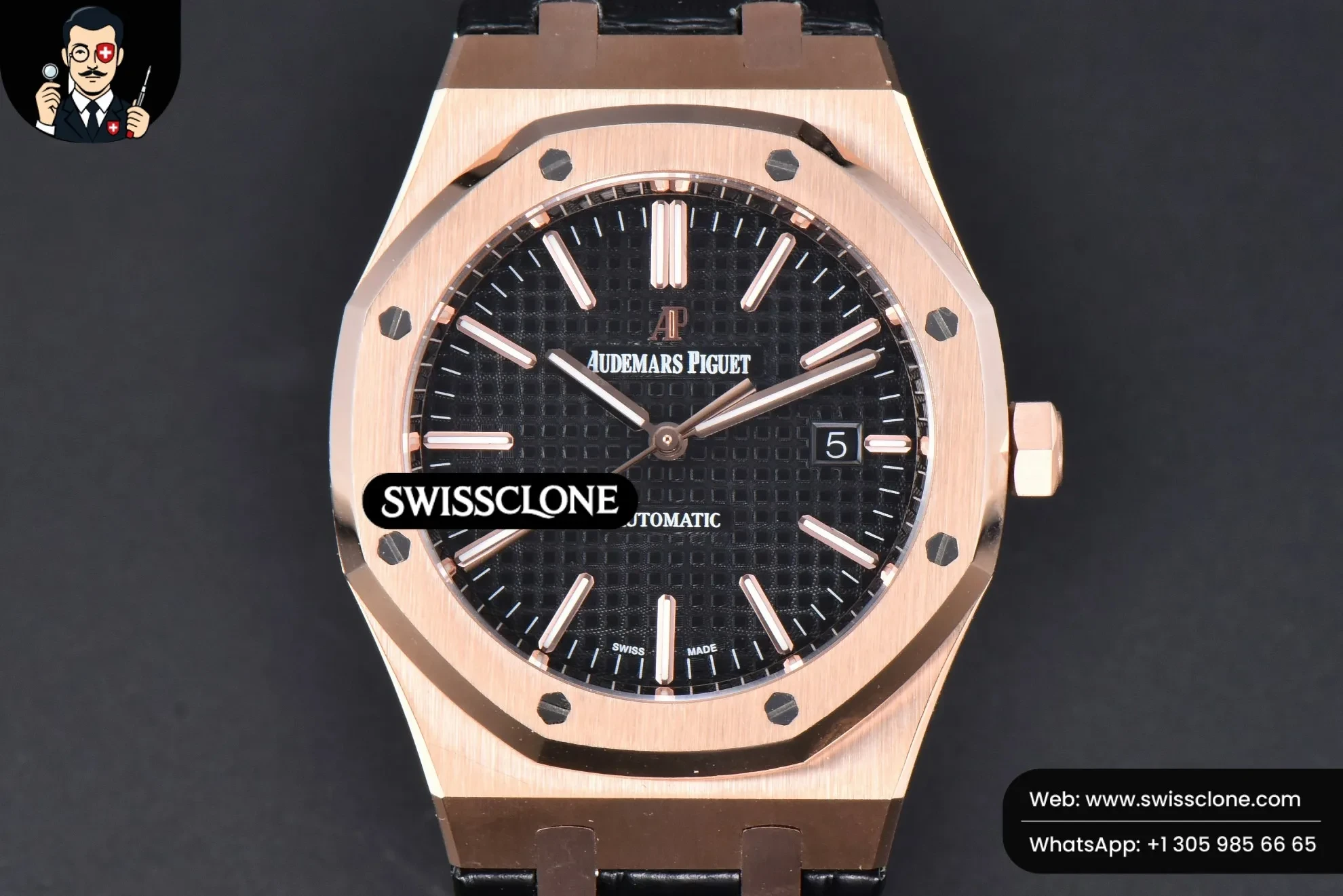 Audemars Piguet Royal Oak 15400 41mm IPF Black Textured Dial Black Leather