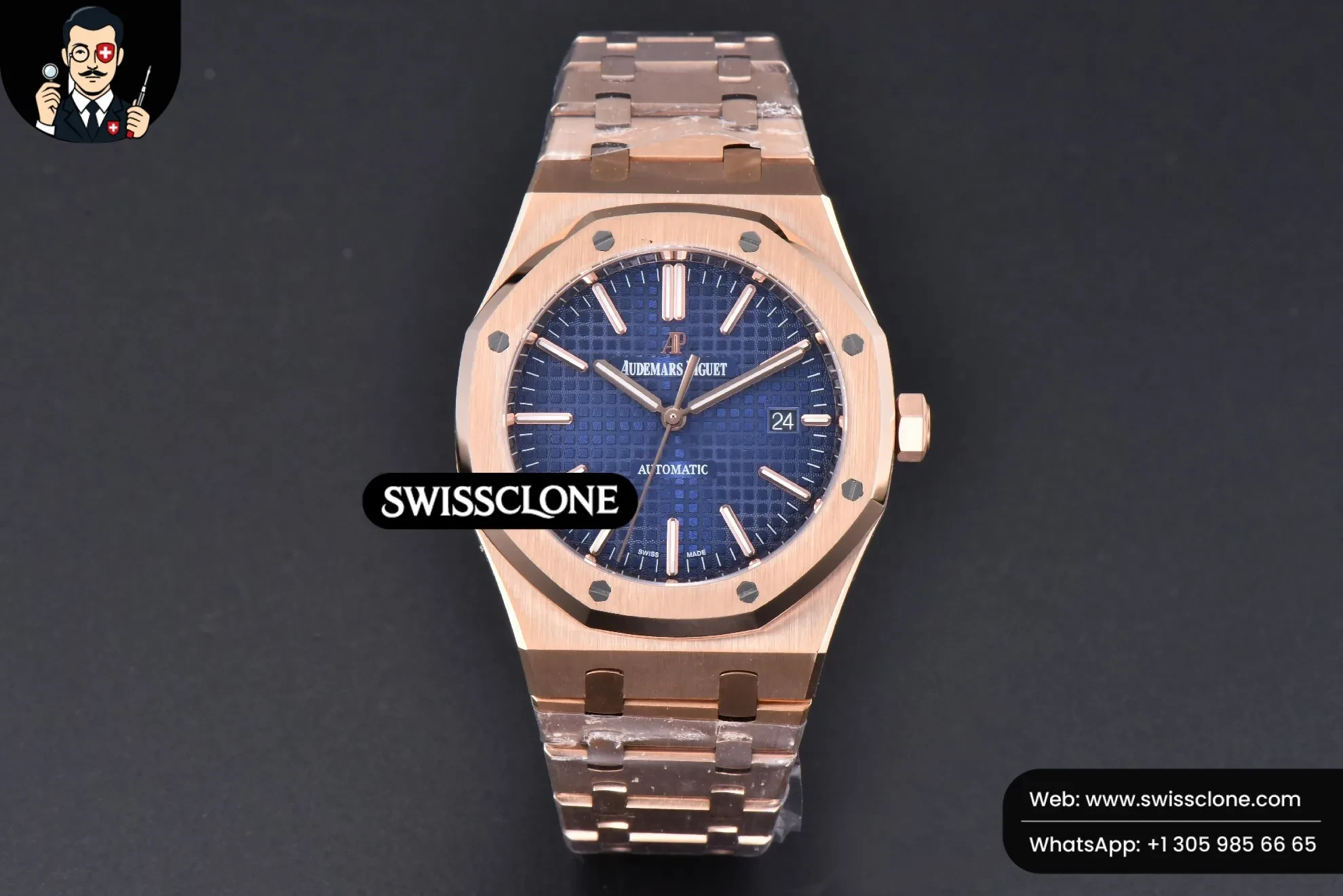 Audemars Piguet Royal Oak 15400 41mm IPF Blue Textured Dial (SW-25730) 1:1 Super Clone - Dial Macro & Hands Close-Up