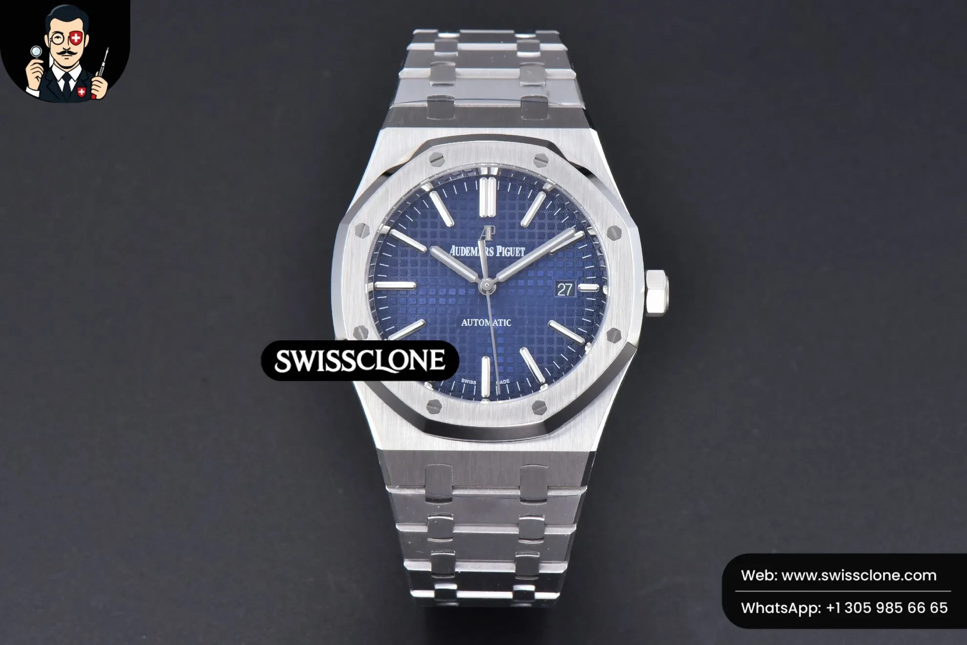 Audemars Piguet Royal Oak 15400 41mm IPF Blue Textured Dial 1:1 Super Clone - Dial Macro Close-Up
