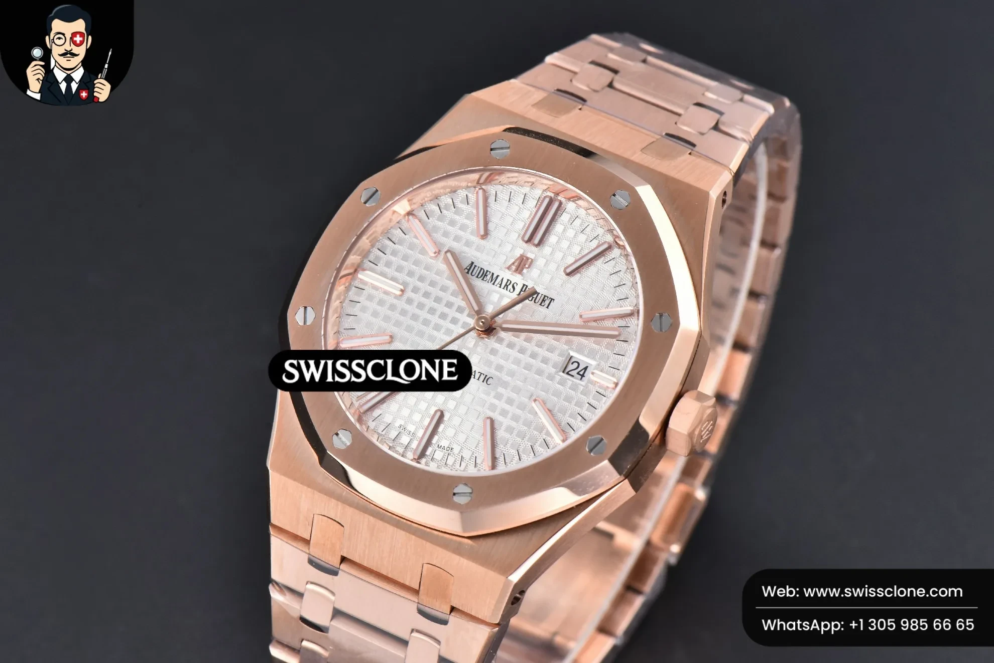 Audemars Piguet Royal Oak 15400 41mm IPF White Textured Dial (SW-25738) 1:1 Super Clone - Clasp & Bracelet Brushed Finishing