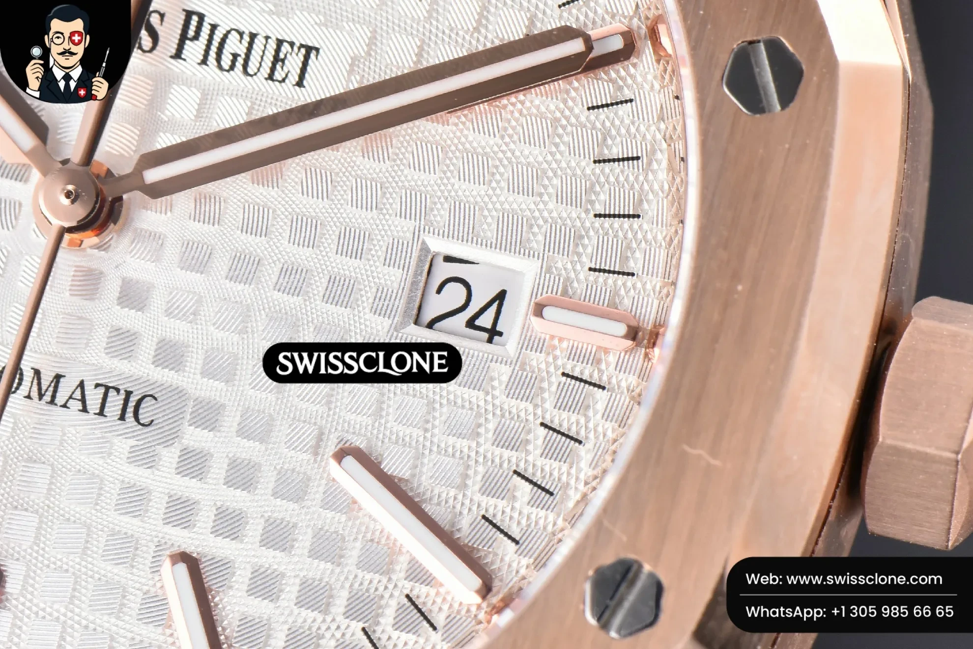 Audemars Piguet Royal Oak 15400 41mm IPF White Textured Dial Brown Leather 1:1 Super Clone - Lateral Case Thickness Profile