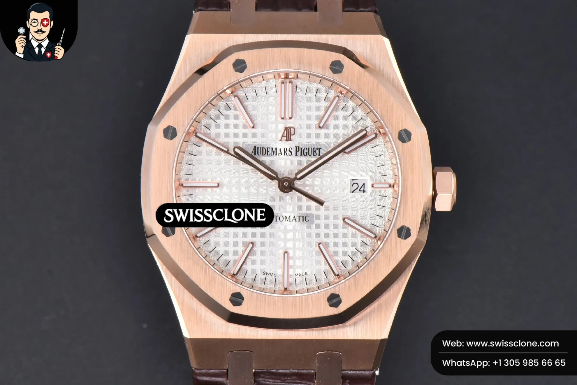 Audemars Piguet Royal Oak 15400 41mm IPF White Textured Dial Brown Leather