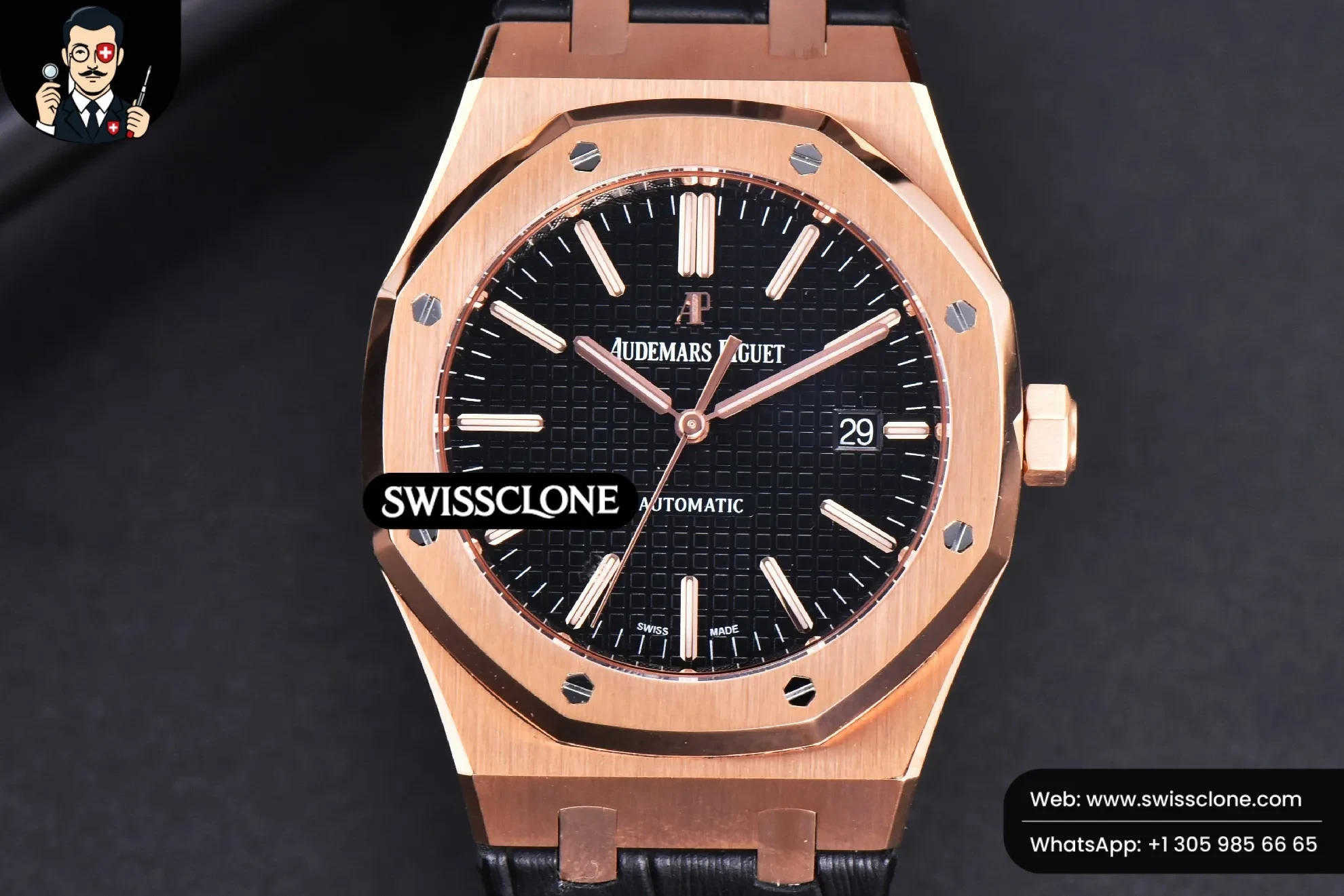 Audemars Piguet Royal Oak 15400 JF Black Dial Black Leather MY9015