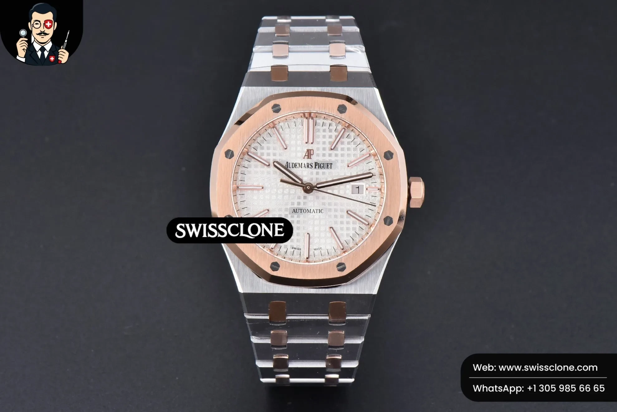 Audemars Piguet Royal Oak 15400 RG/SS 41mm IPF White Textured Dial RG/SS 1:1 Super Clone - Dial Macro Close-Up