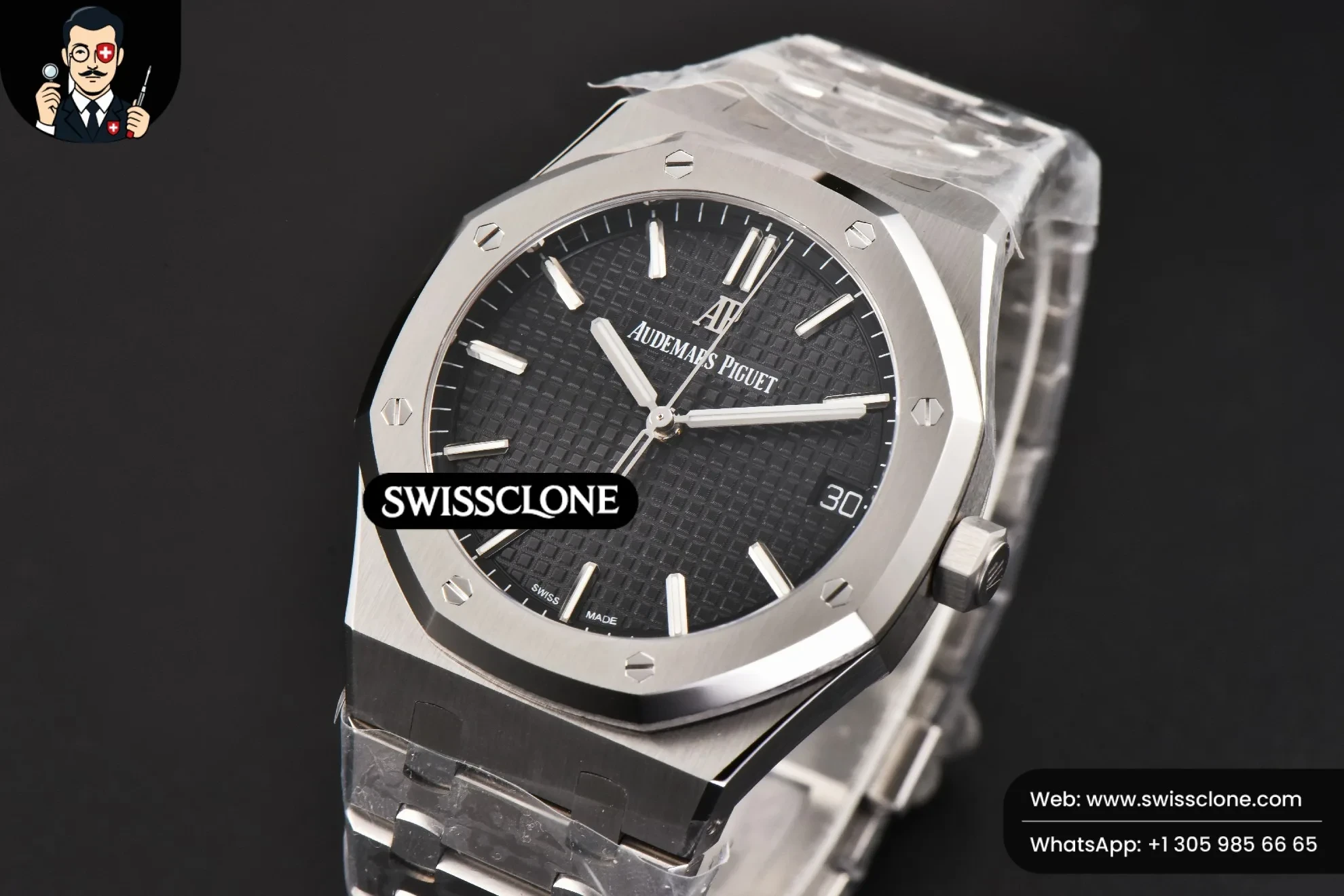 Audemars Piguet Royal Oak 15500 41mm Black Textured Dial (SW-26602) 1:1 Super Clone - Bezel & Lateral Case Profile