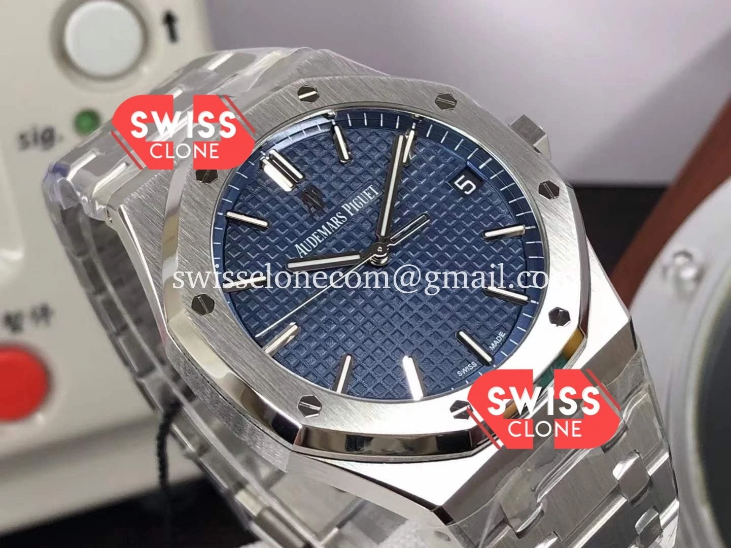 Audemars Piguet Royal Oak 15500 41MM Blue Dial 904L Steel 1:1 Super Clone - Bezel & Case Profile