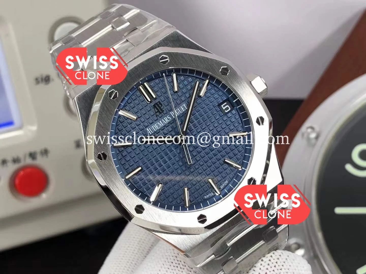 Audemars Piguet Royal Oak 15500 41MM Blue Dial 904L Steel 1:1 Super Clone - Dial Macro Close-Up