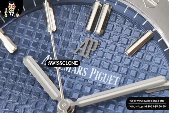 Audemars Piguet Royal Oak 15500 41mm Blue Textured Dial (SW-26594) 1:1 Super Clone - Bezel & Lateral Case Profile