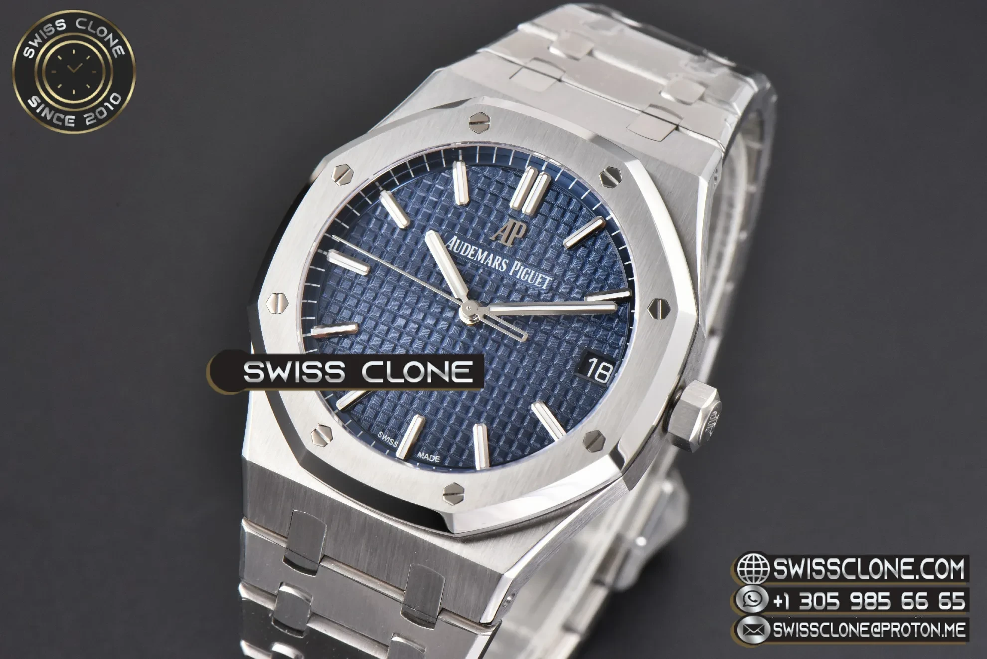 Audemars Piguet Royal Oak 15500 41mm Blue Textured Dial 1:1 Super Clone - Bezel & Case Profile