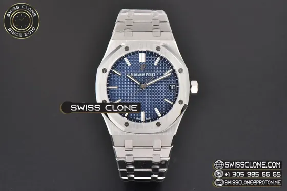 Audemars Piguet Royal Oak 15500 41mm Blue Textured Dial 1:1 Super Clone - Dial Macro Close-Up