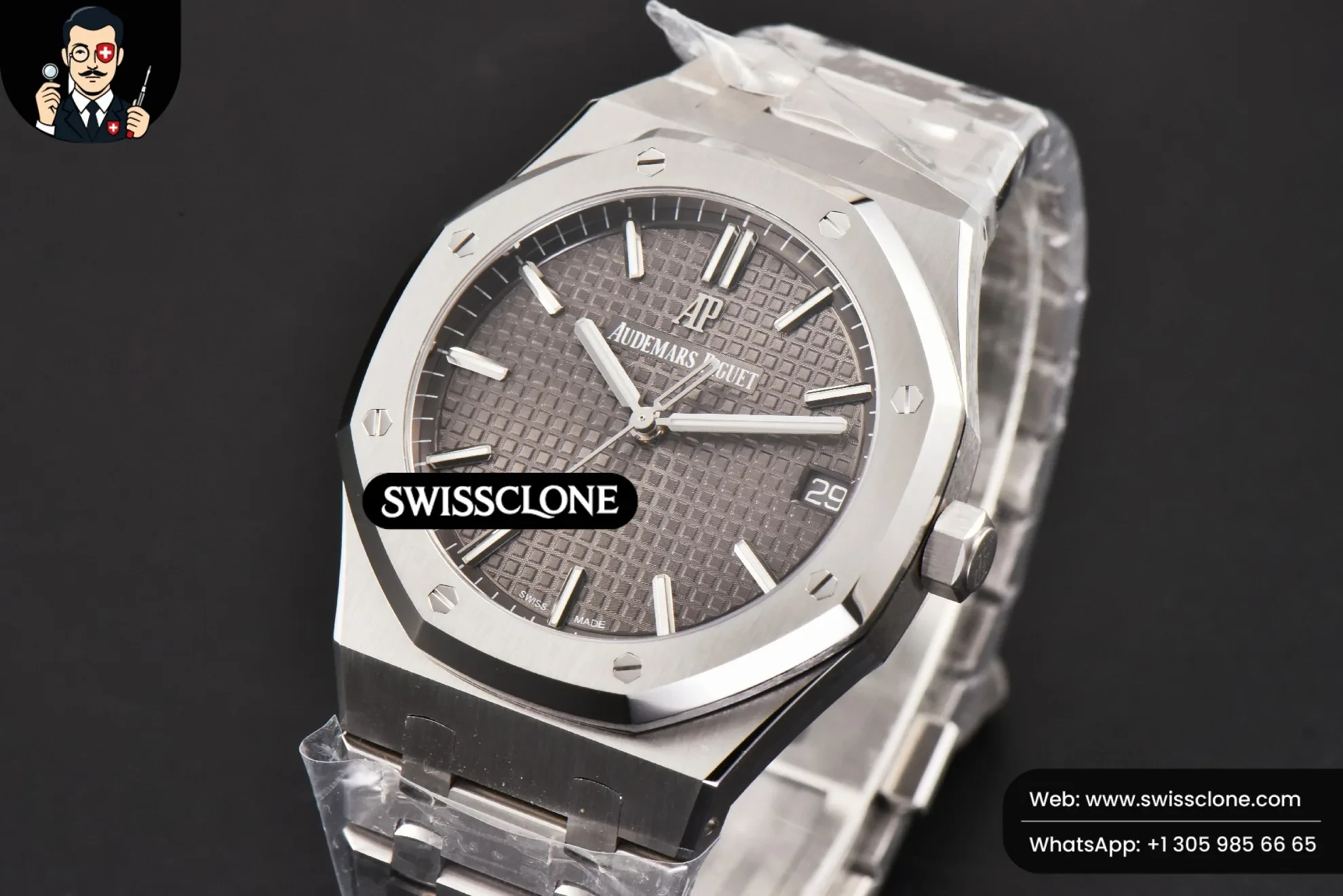 Audemars Piguet Royal Oak 15500 41mm Gray Textured Dial (SW-26610) 1:1 Super Clone - Bezel & Lateral Case Profile