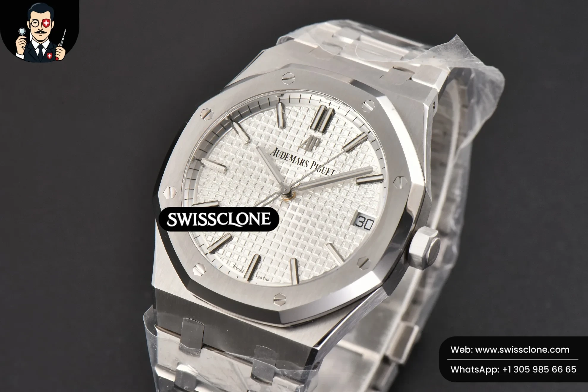 Audemars Piguet Royal Oak 15500 41mm White Textured Dial (SW-26586) 1:1 Super Clone - Bezel & Lateral Case Profile