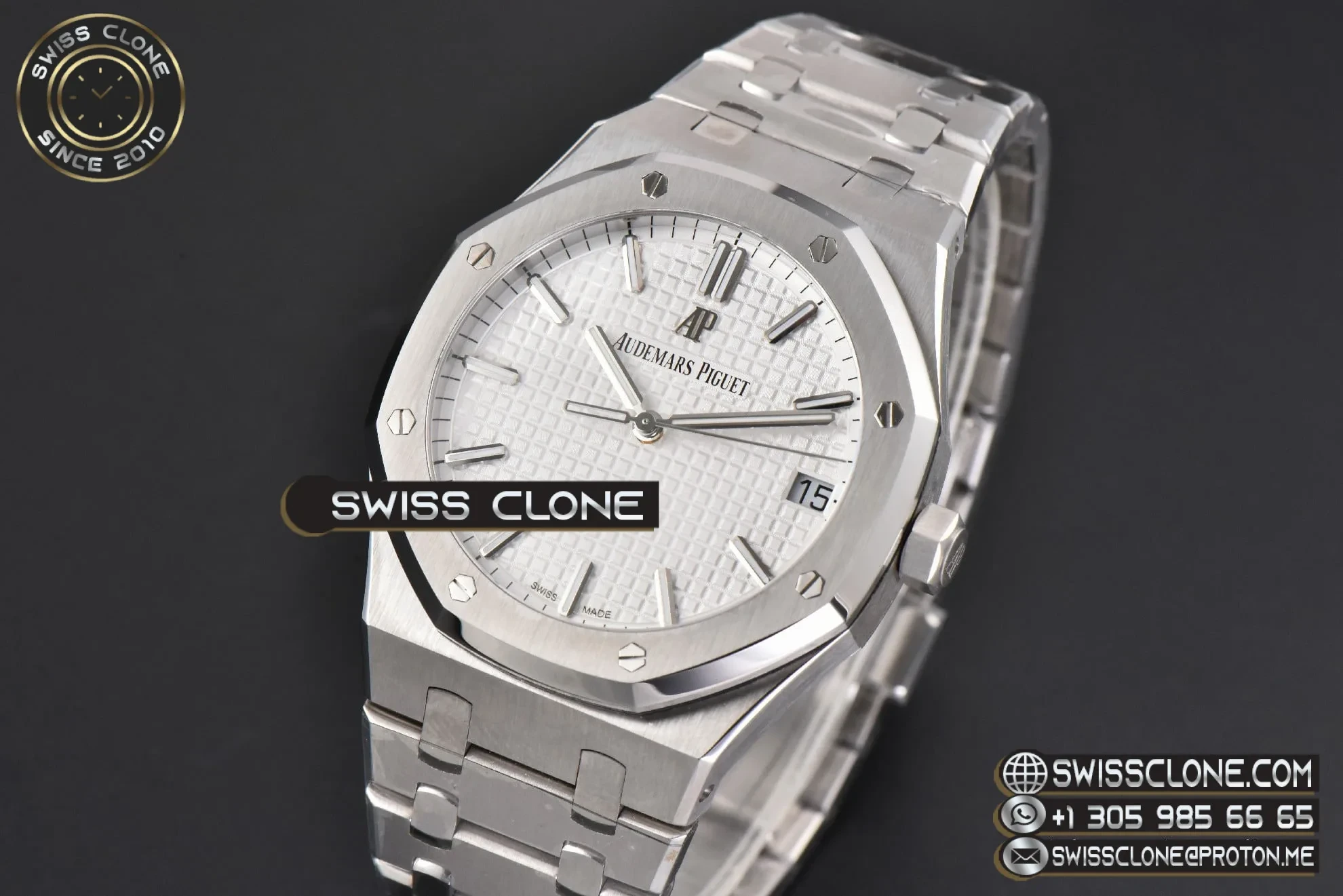Audemars Piguet Royal Oak 15500 41mm White Textured Dial 1:1 Super Clone - Bezel & Case Profile
