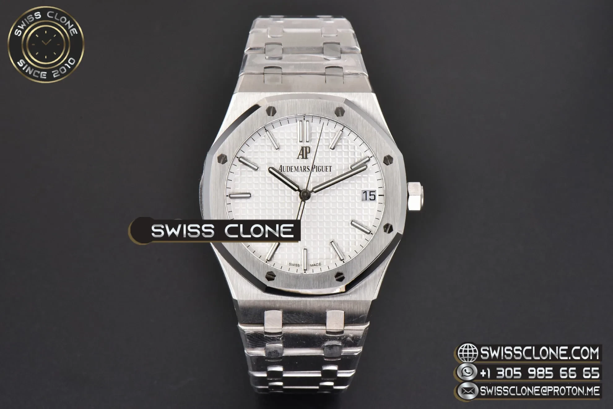 Audemars Piguet Royal Oak 15500 41mm White Textured Dial 1:1 Super Clone - Dial Macro Close-Up