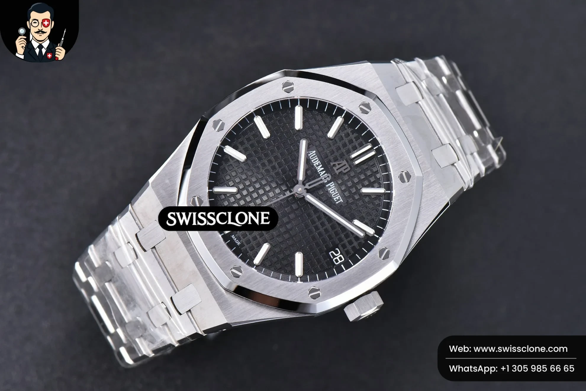 Audemars Piguet Royal Oak 15500 OMF 41mm Black Textured Dial 9015 1:1 Super Clone - Bezel & Case Profile